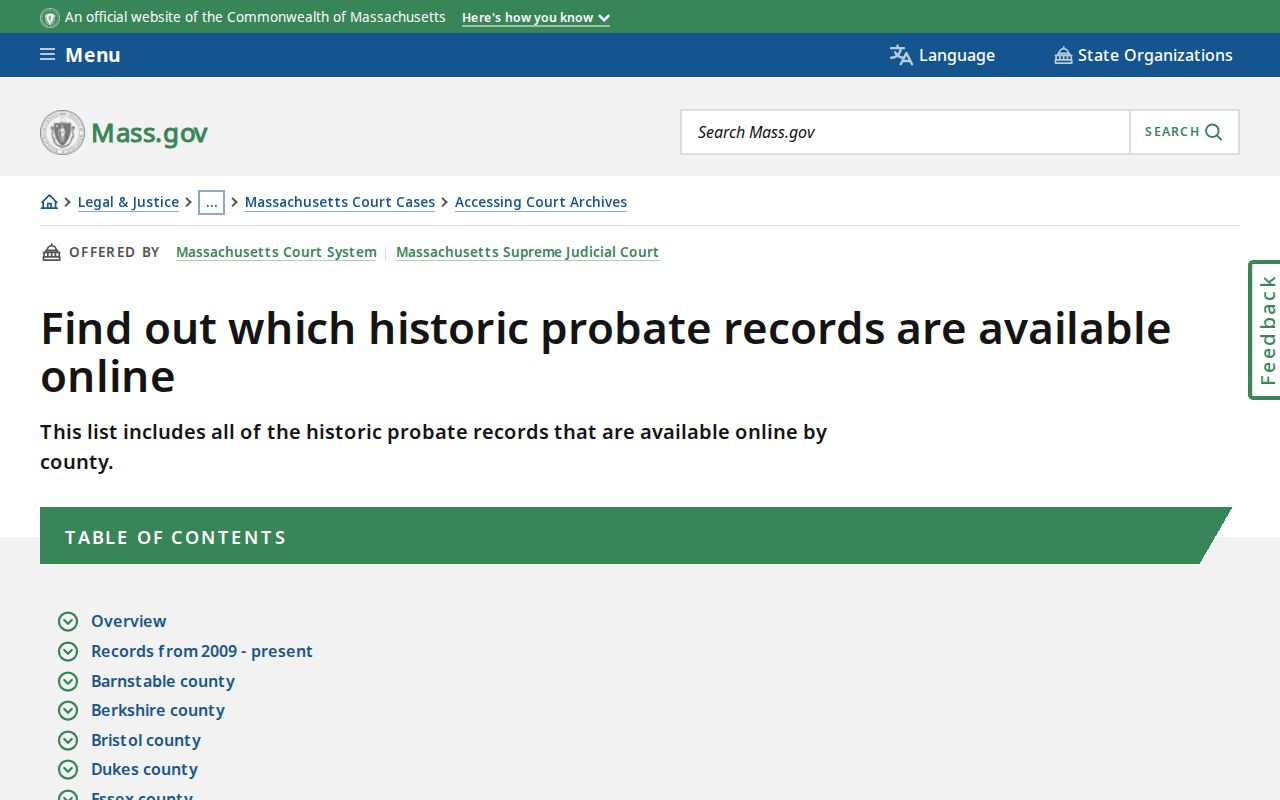 West Springfield previous residents historic Hampden probate records guide