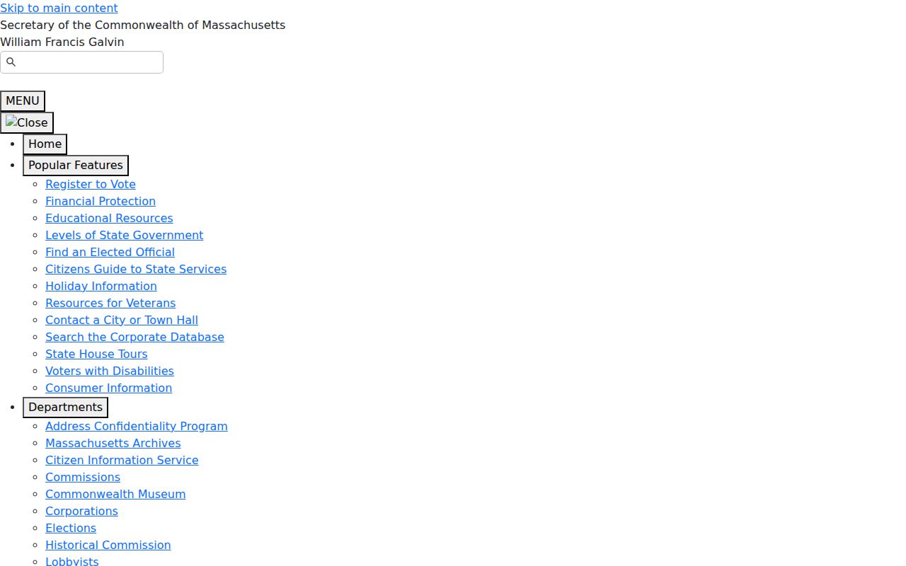 West Springfield resident lookup Massachusetts voter information access rules