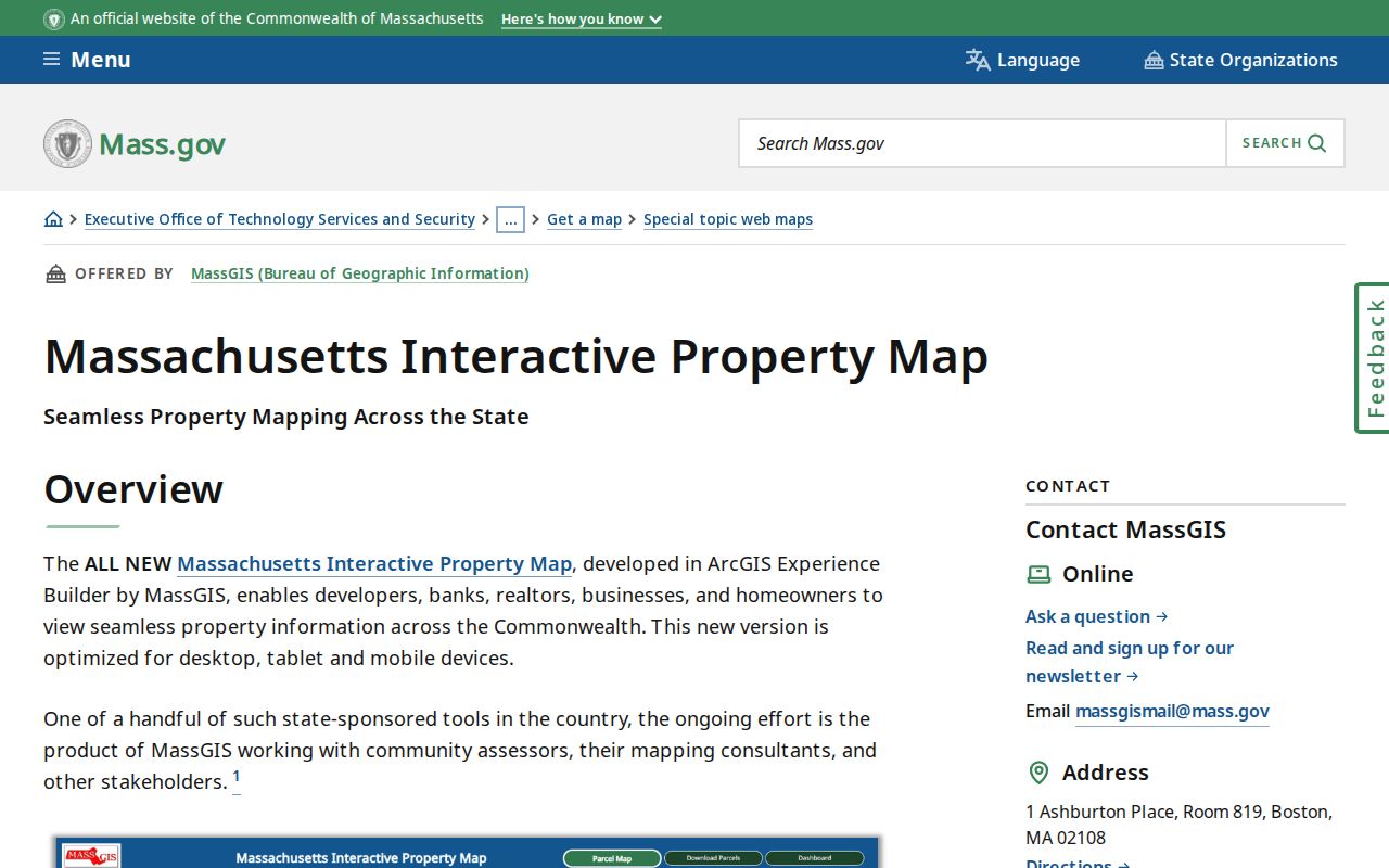 West Springfield ZIP code directory MassGIS interactive property map cross-check