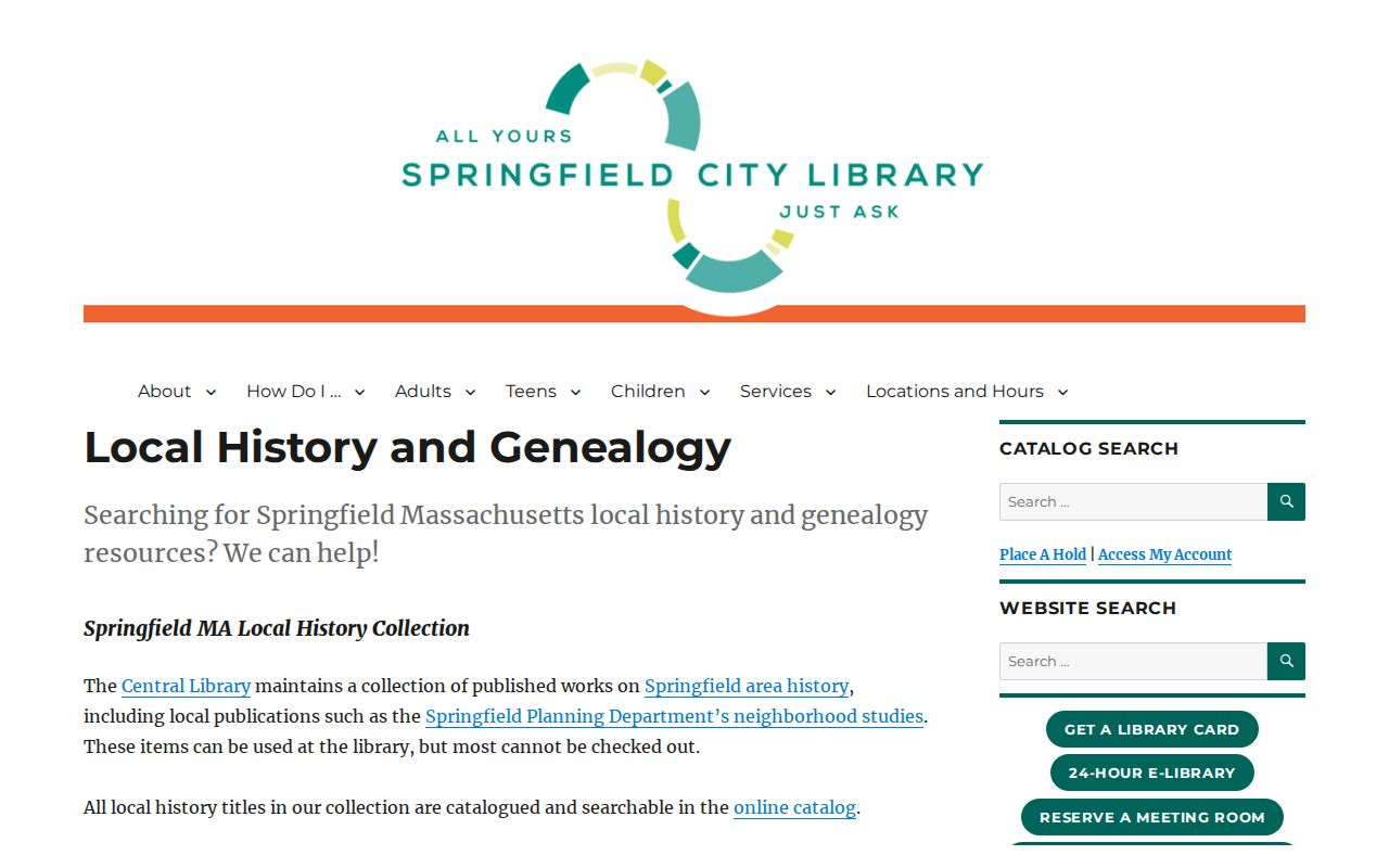 West Springfield city directory regional holdings at Springfield City Library