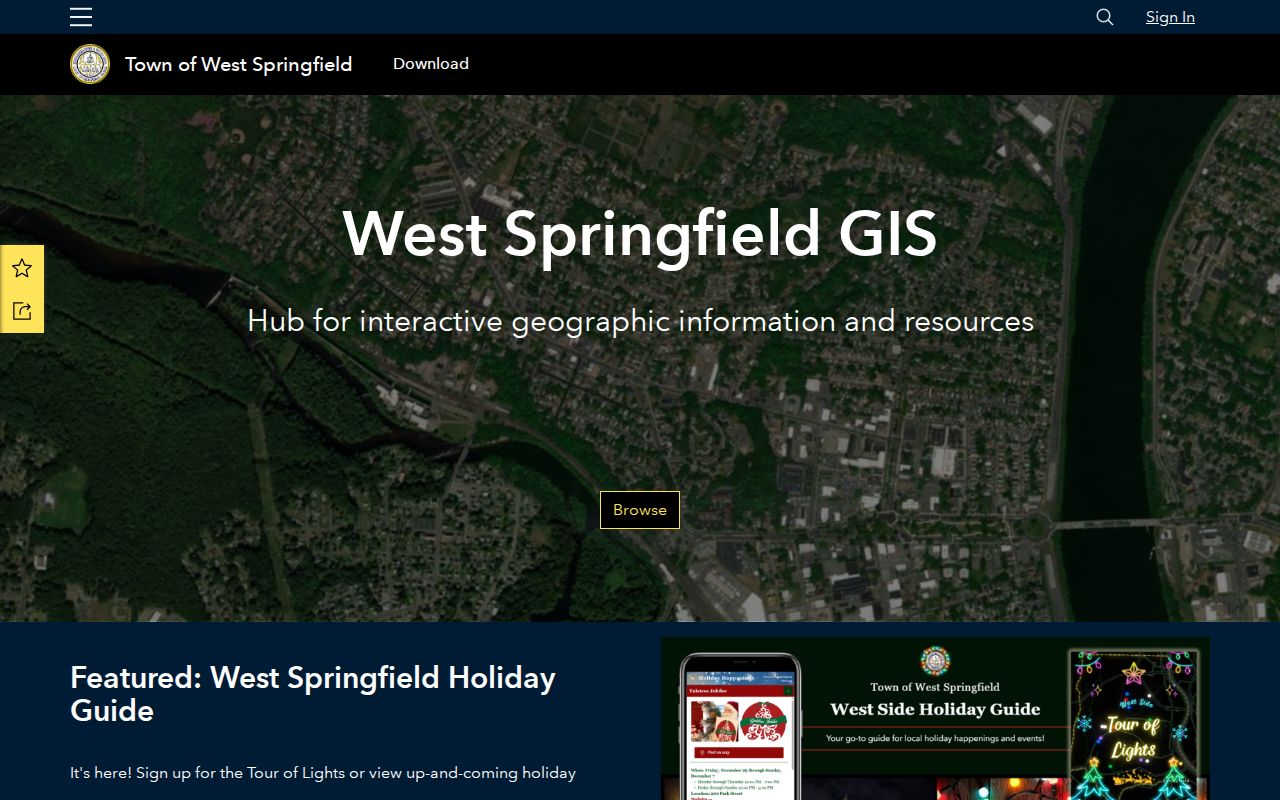 West Springfield residents directory municipal GIS and open-data portal