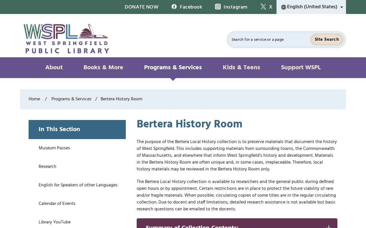 West Springfield city directory holdings at the Bertera History Room